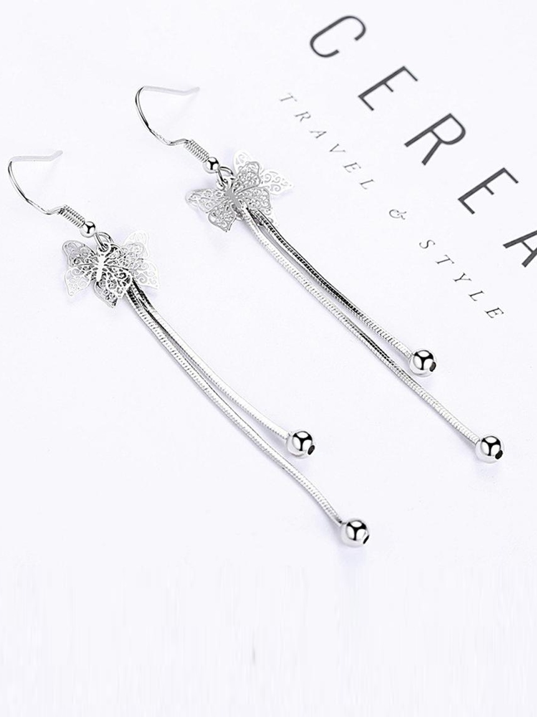 

MYKI Silver-Plated Contemporary Drop Earrings