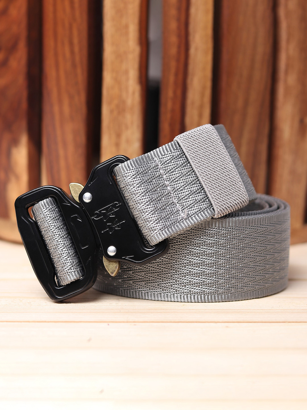 

Roadster Men Wide Canvas Belt, Grey