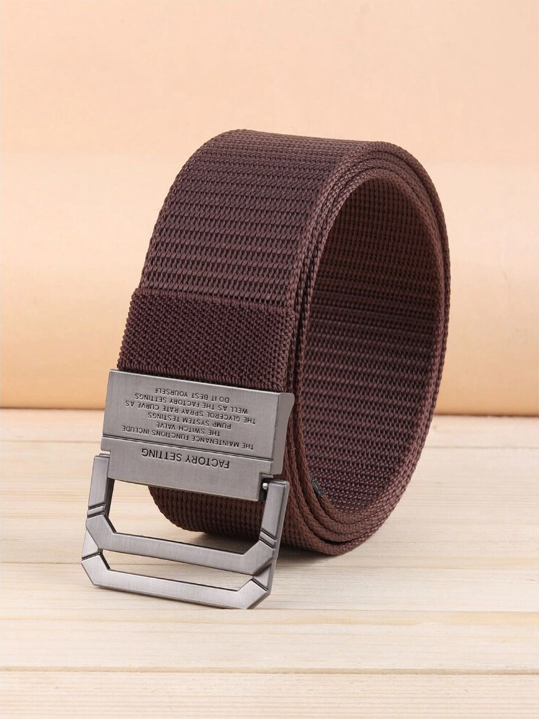 

Roadster Men Wide Canvas Belt, Brown