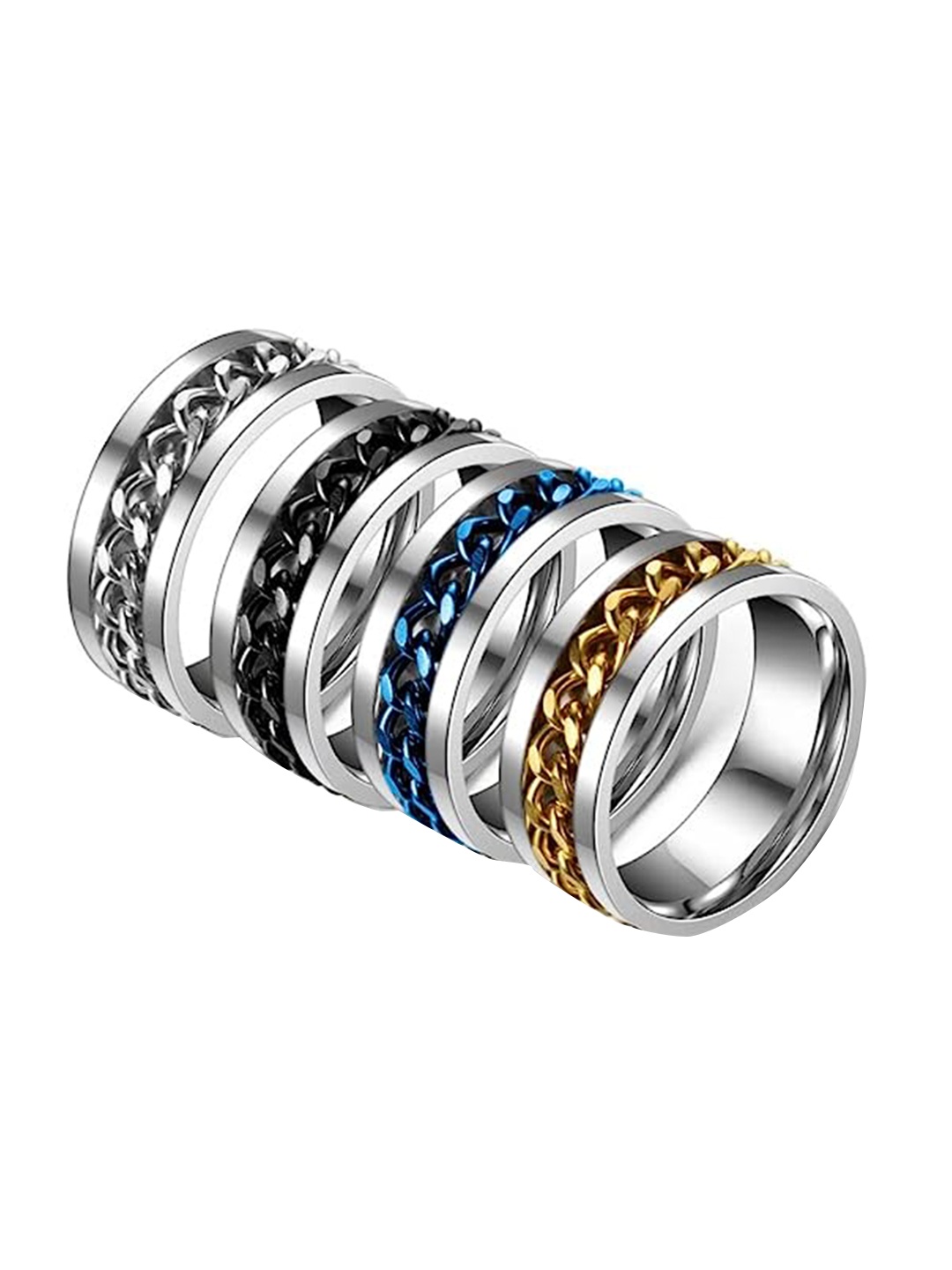 

VIEN Set of 4 Silver-Plated Finger Rings
