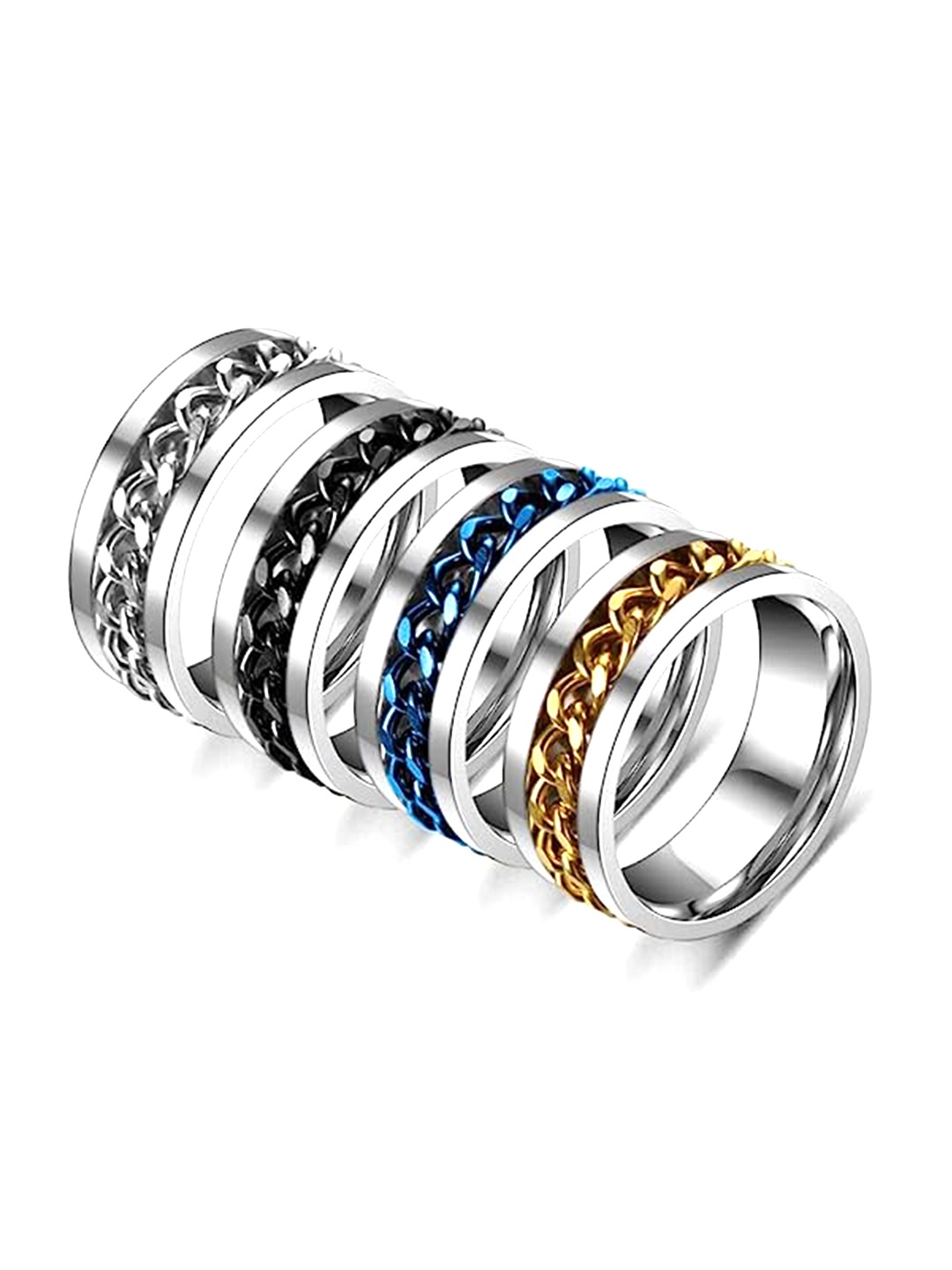 

VIEN Set of 4 Silver-Plated Finger Rings