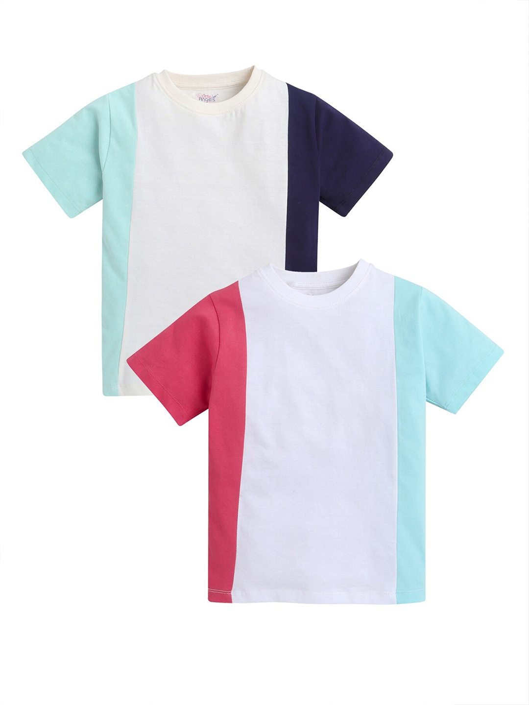 

Little Angels Red Colourblocked Cotton Top