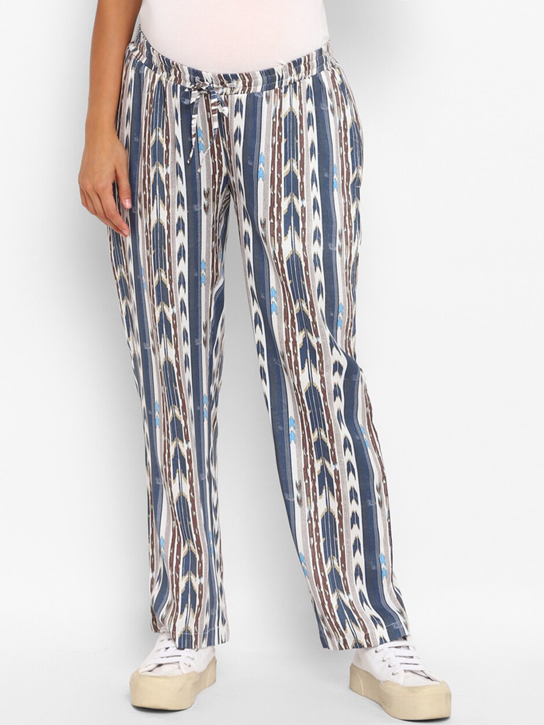 

Momsoon Maternity Women Geometric Printed Maternity Trousers, White