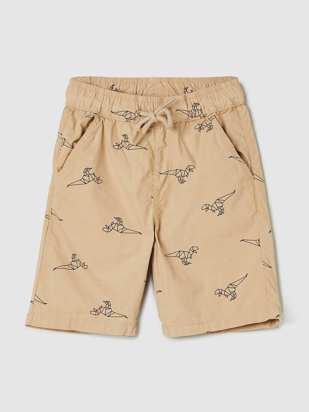 

max Boys Conversational Printed Pure Cotton Shorts, Beige