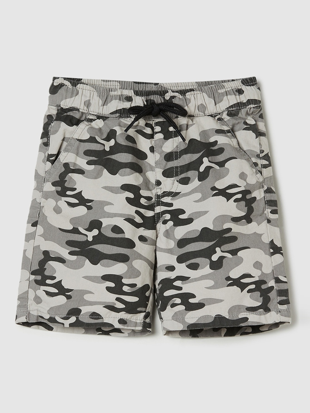 

max Boys Camouflage Printed Pure Cotton Shorts, Grey