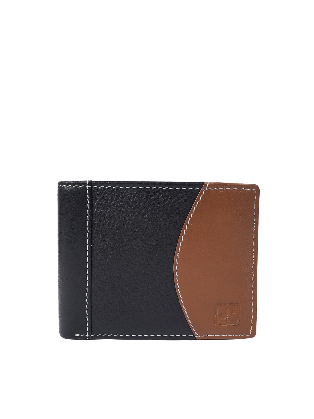 

CIMONI Colourblocked Leather Two Fold Wallet, Black