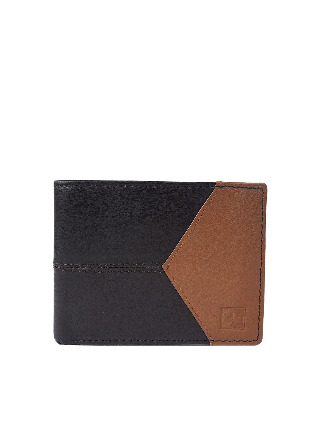 

CIMONI Colourblocked Leather Two Fold Wallet, Black