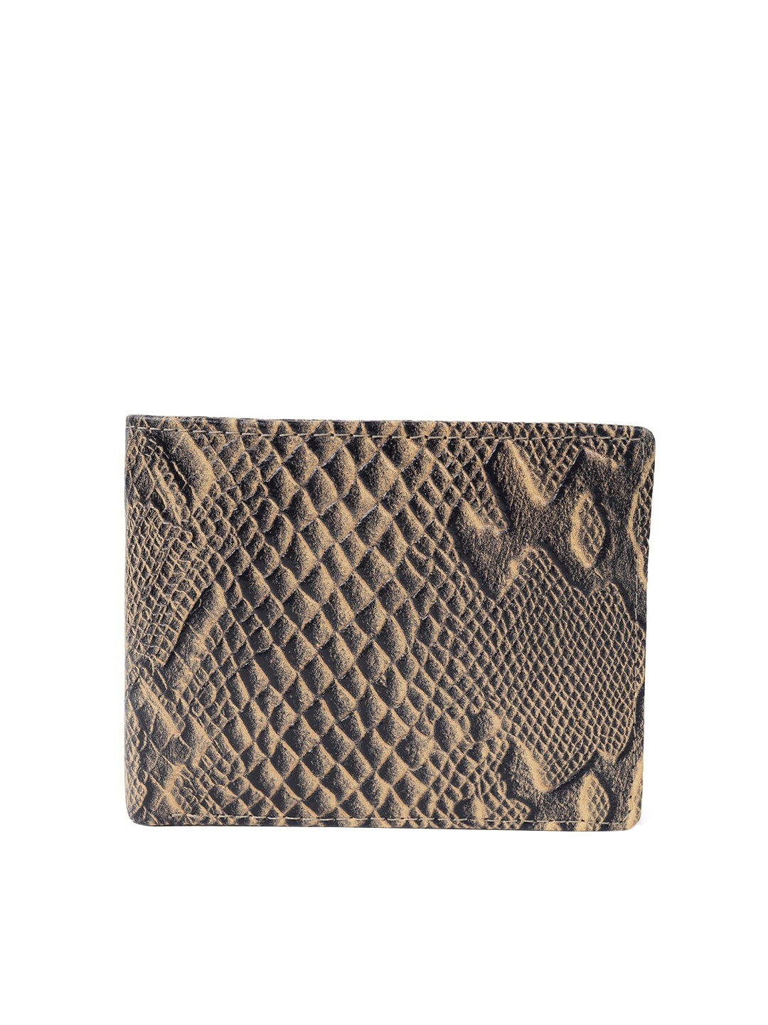 

CIMONI Printed Leather Short Two Fold Wallet, Beige