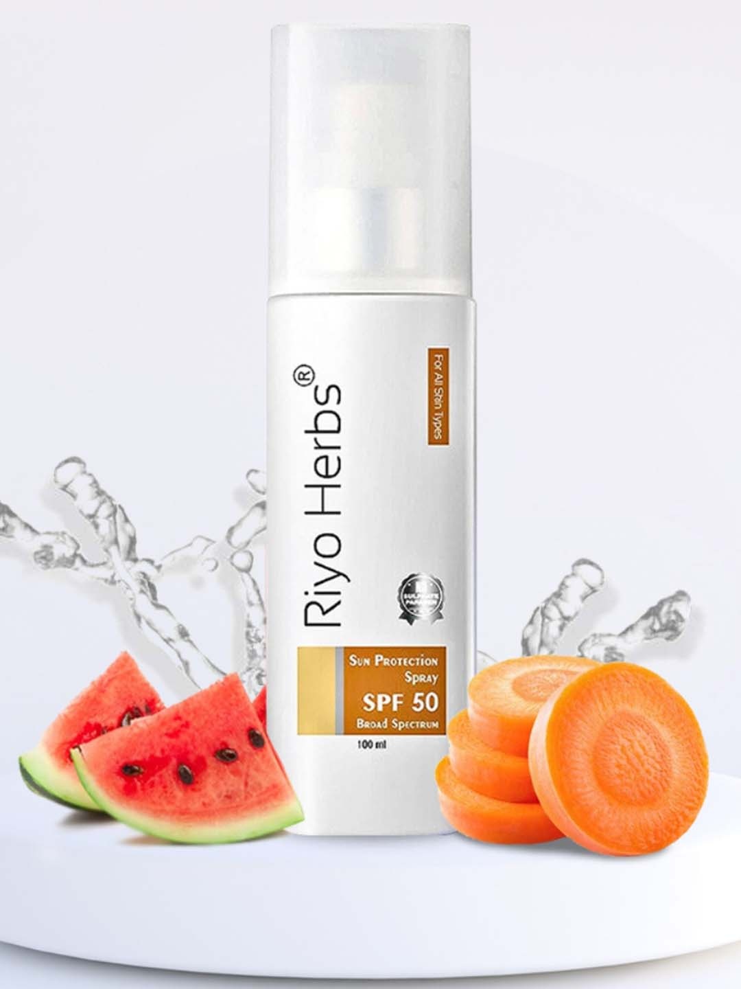 

Riyo Herbs Sun Protection SPF 50 Spray with Carrot Oil - 100 ml, White