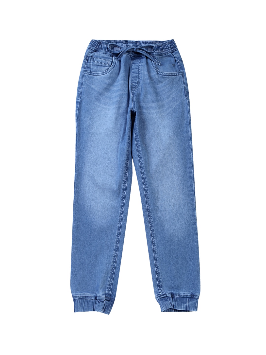 

Palm Tree Boys Light Fade Clean Look Jogger Jeans, Blue