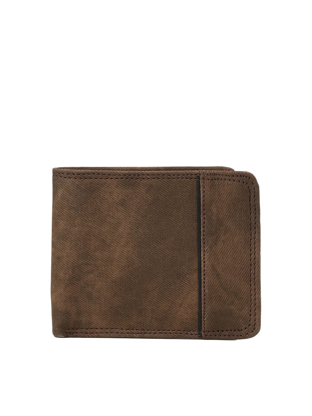 

WROGN Men Textured Two Fold Wallet, Brown