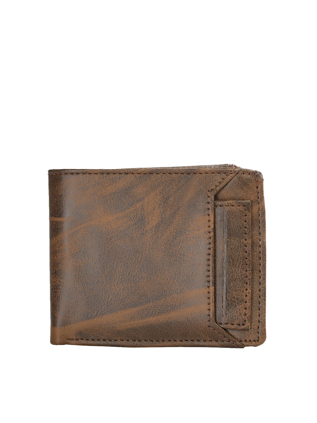 

WROGN Men Textured Two Fold Wallet, Brown