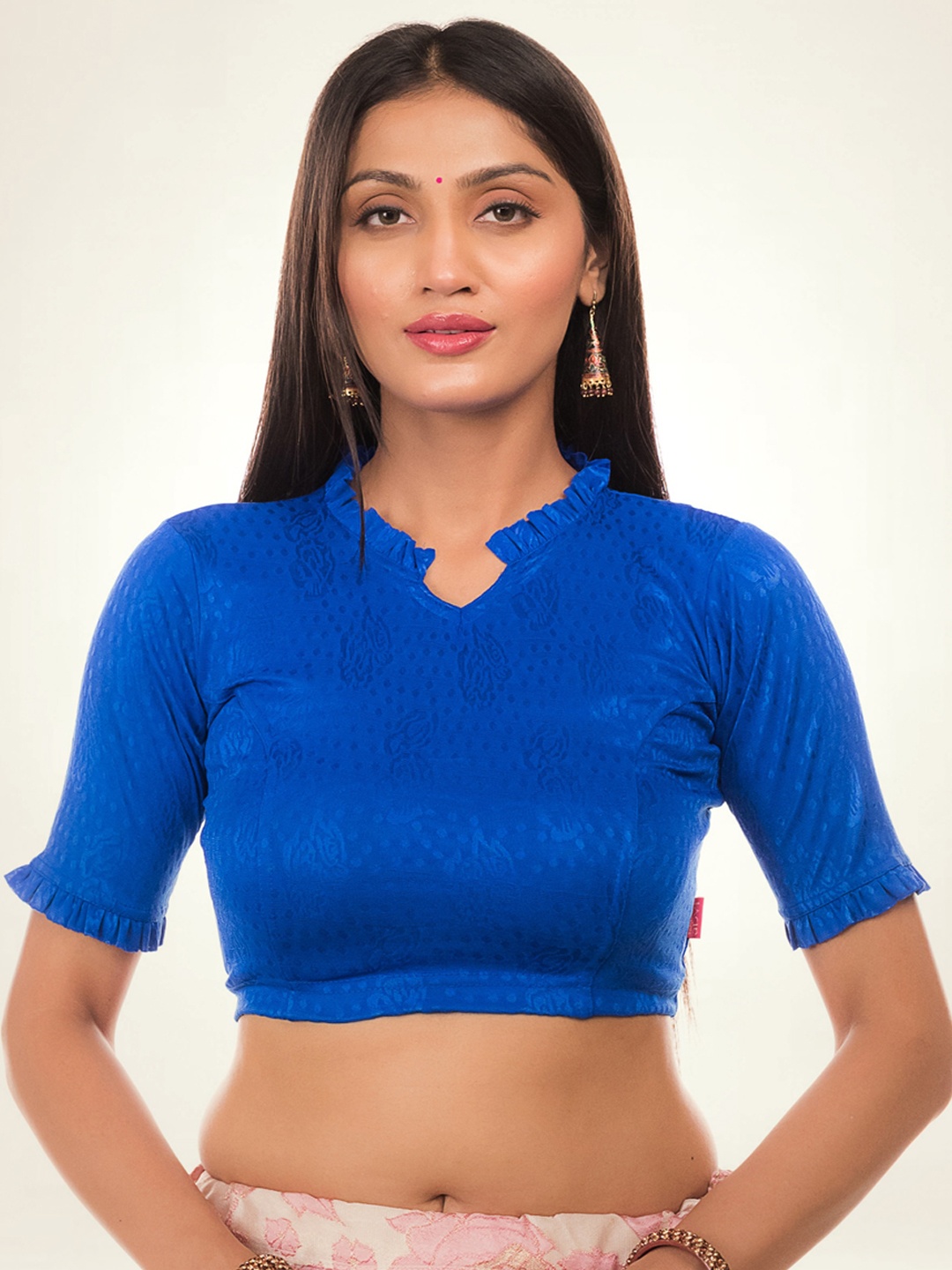 

Bindigasm's Advi Self Design Saree Blouse, Blue
