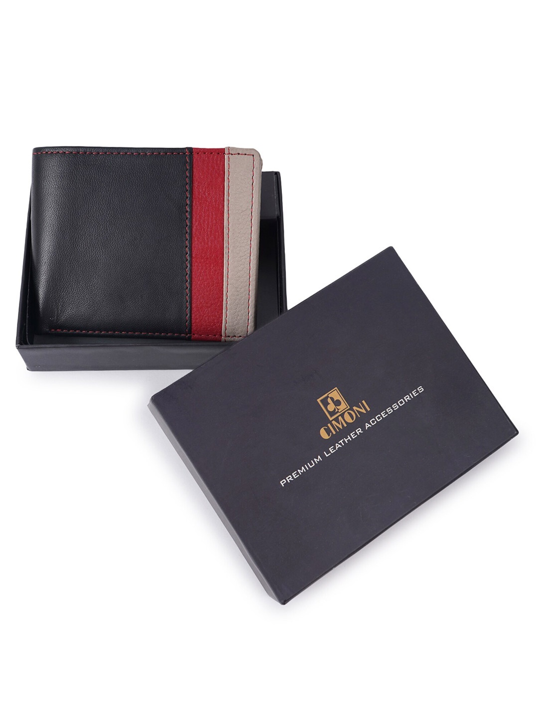 

CIMONI Leather Two Fold Wallet, Black