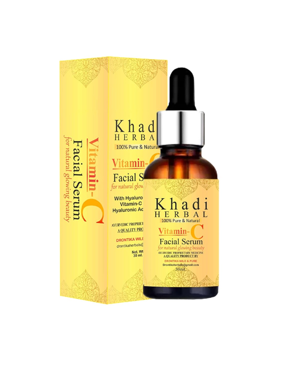 

DRONTIKA Vitamin C Skin Brightening Face Serum with Hyaluronic Acid - 30 ml, Yellow