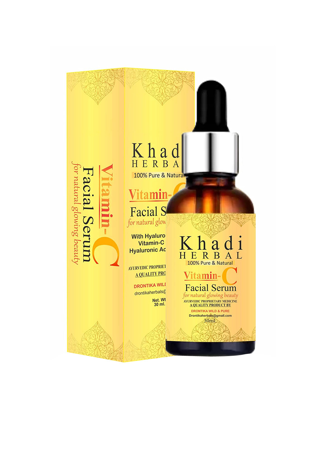 

DRONTIKA Vitamin C Skin Brightening Face Serum with Hyaluronic Acid - 30 ml, Yellow