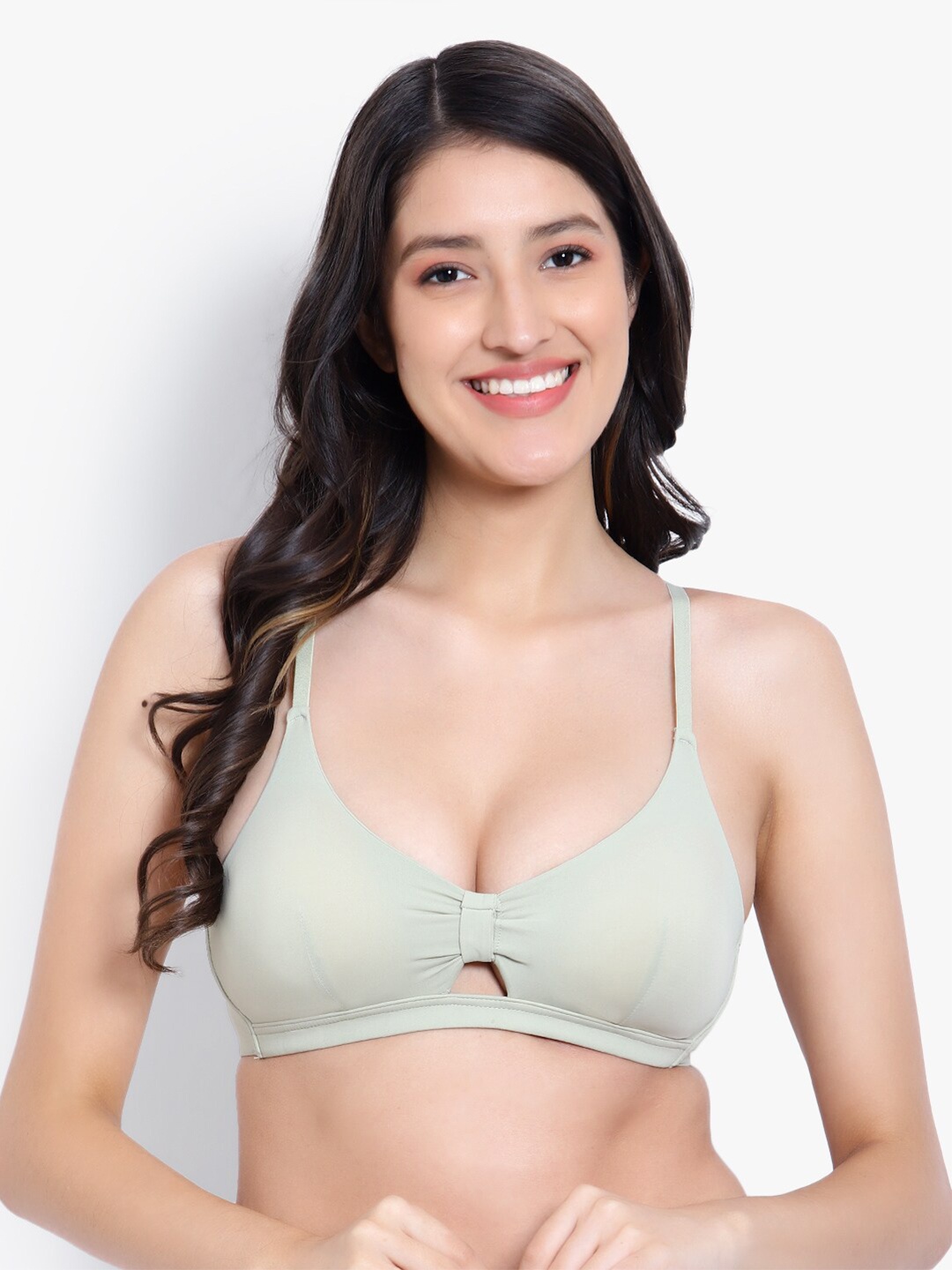

PARKHA Medium Coverage Heavily Padded No-Sag Plunge Bra, Green