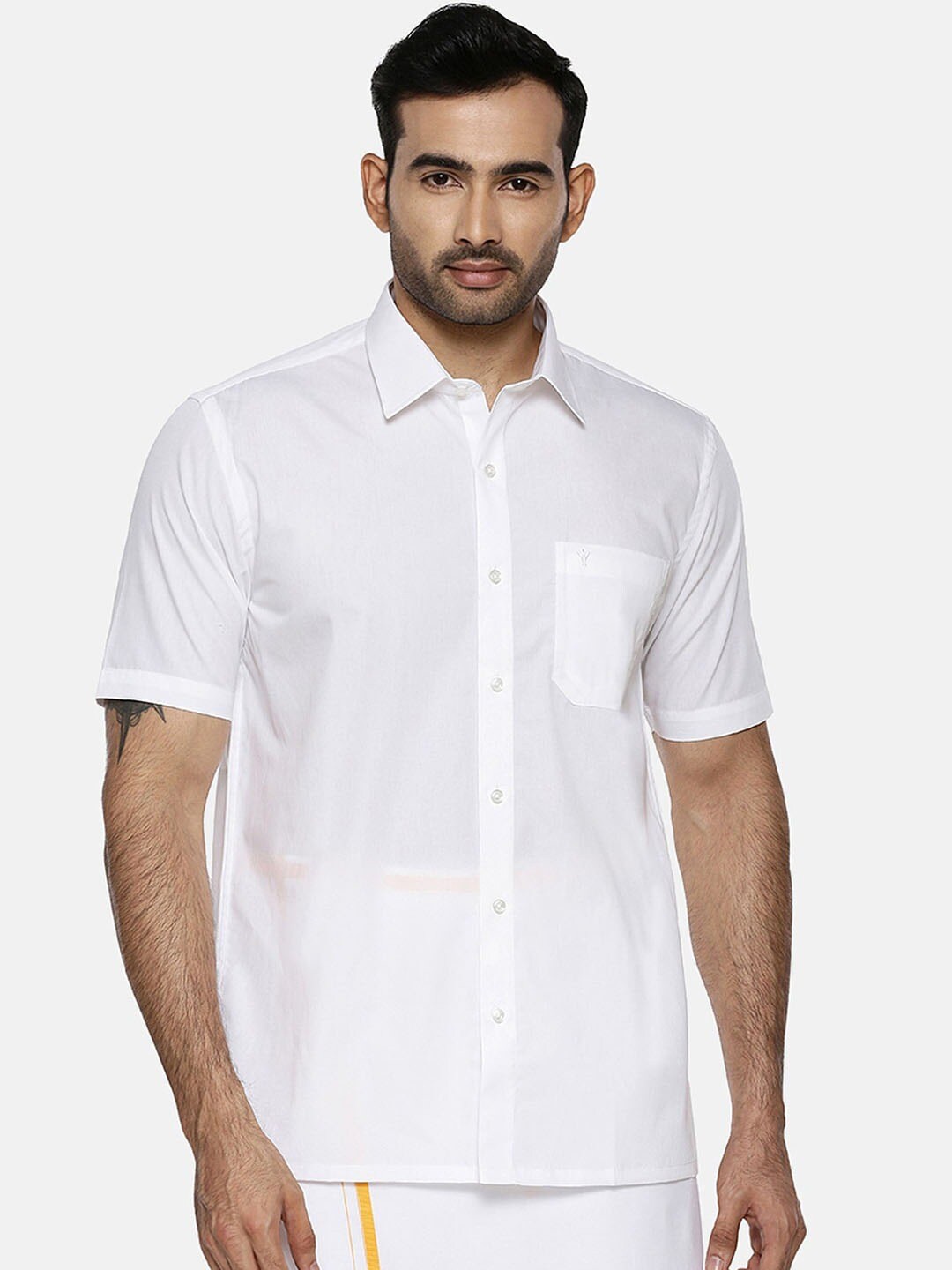 

Ramraj Original Spread Collar Pure Cotton Formal Shirt, White