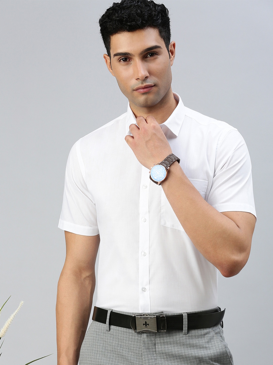 

Ramraj Spread Collar Original Pure Cotton Casual Shirt, White