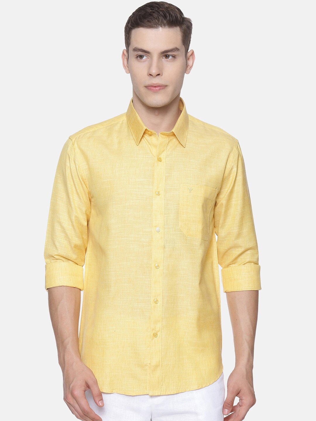 

Ramraj Original Opaque Pure Cotton Casual Shirt, Yellow