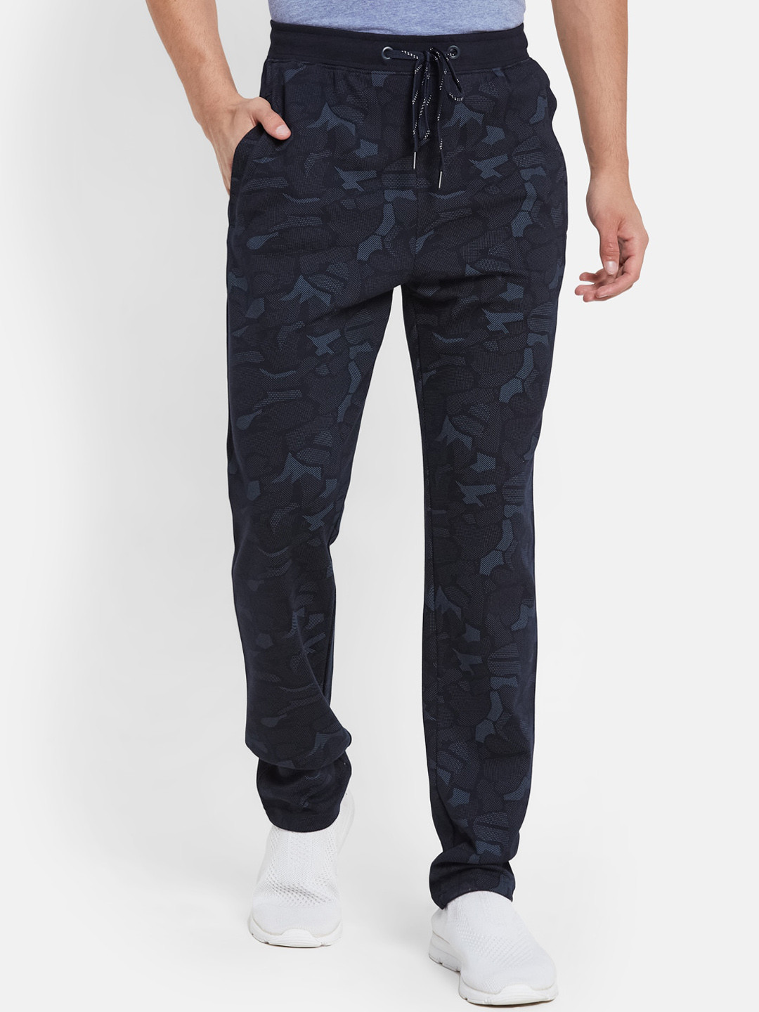 

Octave Men Camouflage Printed Pure Cotton Track Pants, Navy blue