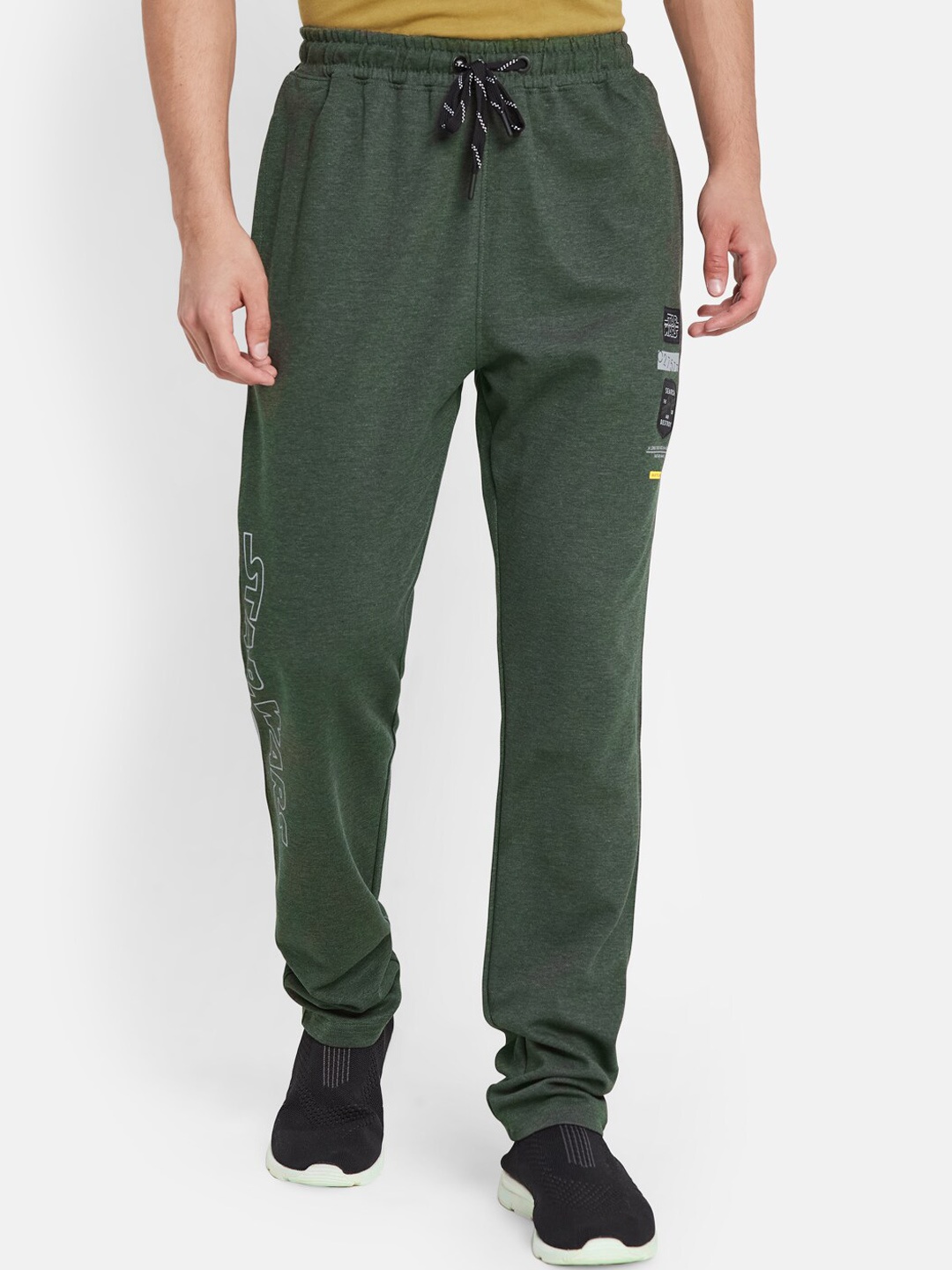 

Octave Men Mid-Rise Cotton Track Pants, Olive