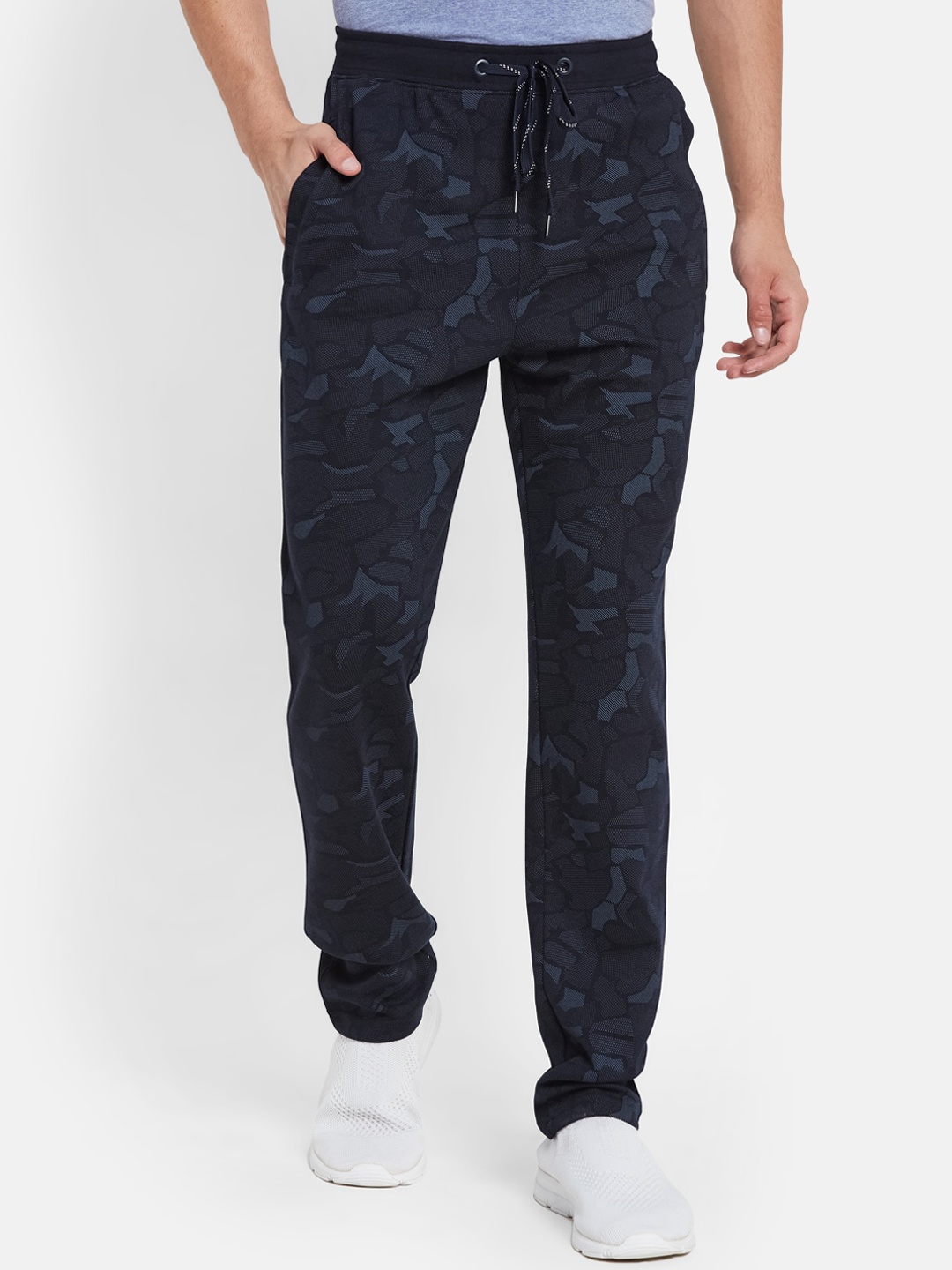 

Octave Men Camouflage Printed Cotton Track Pants, Navy blue