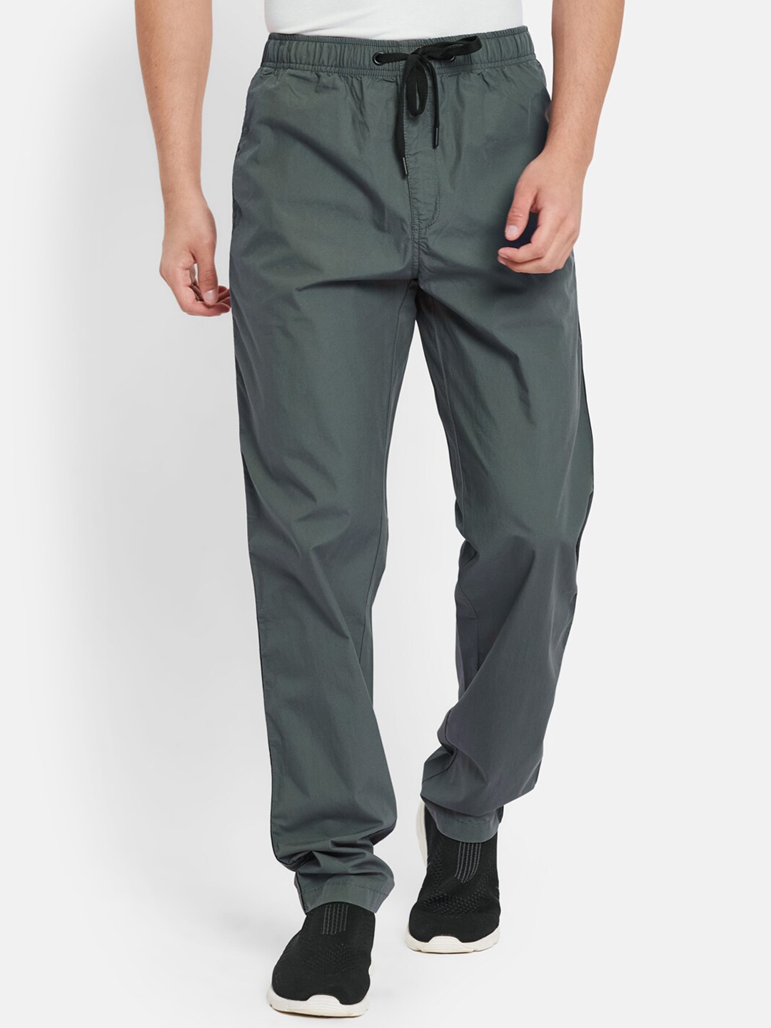 

Octave Men Mid-Rise Cotton Sports Track Pants, Grey