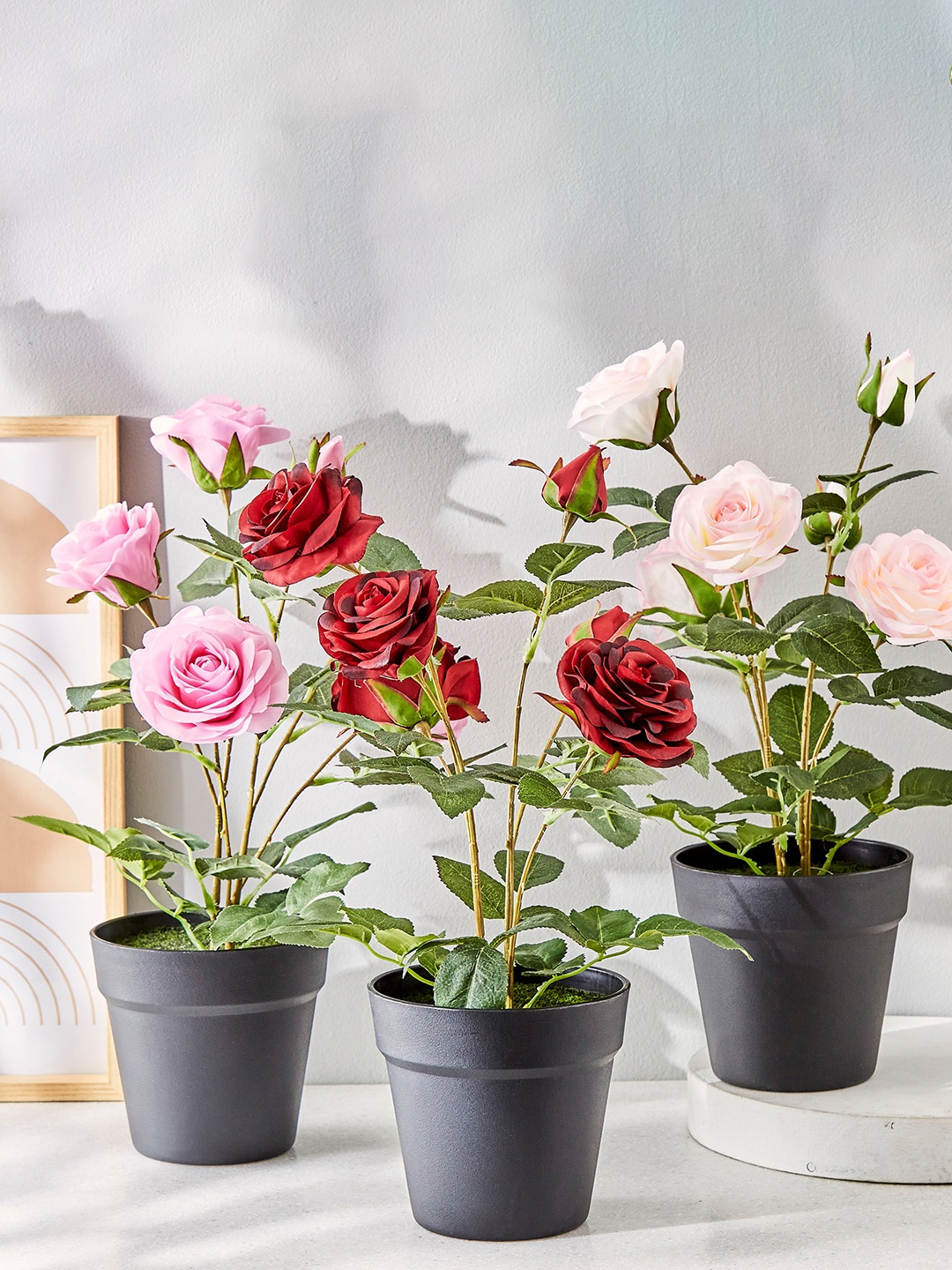 

Home Centre Pink Rose Flower Artificial Flower in Pot