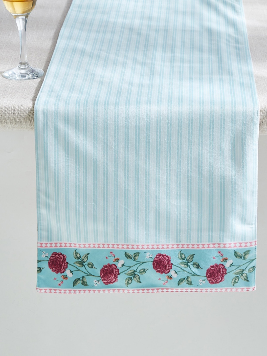 

Home Centre Get The Look Hoovu Blue & Pink Floral Printed Table Runner