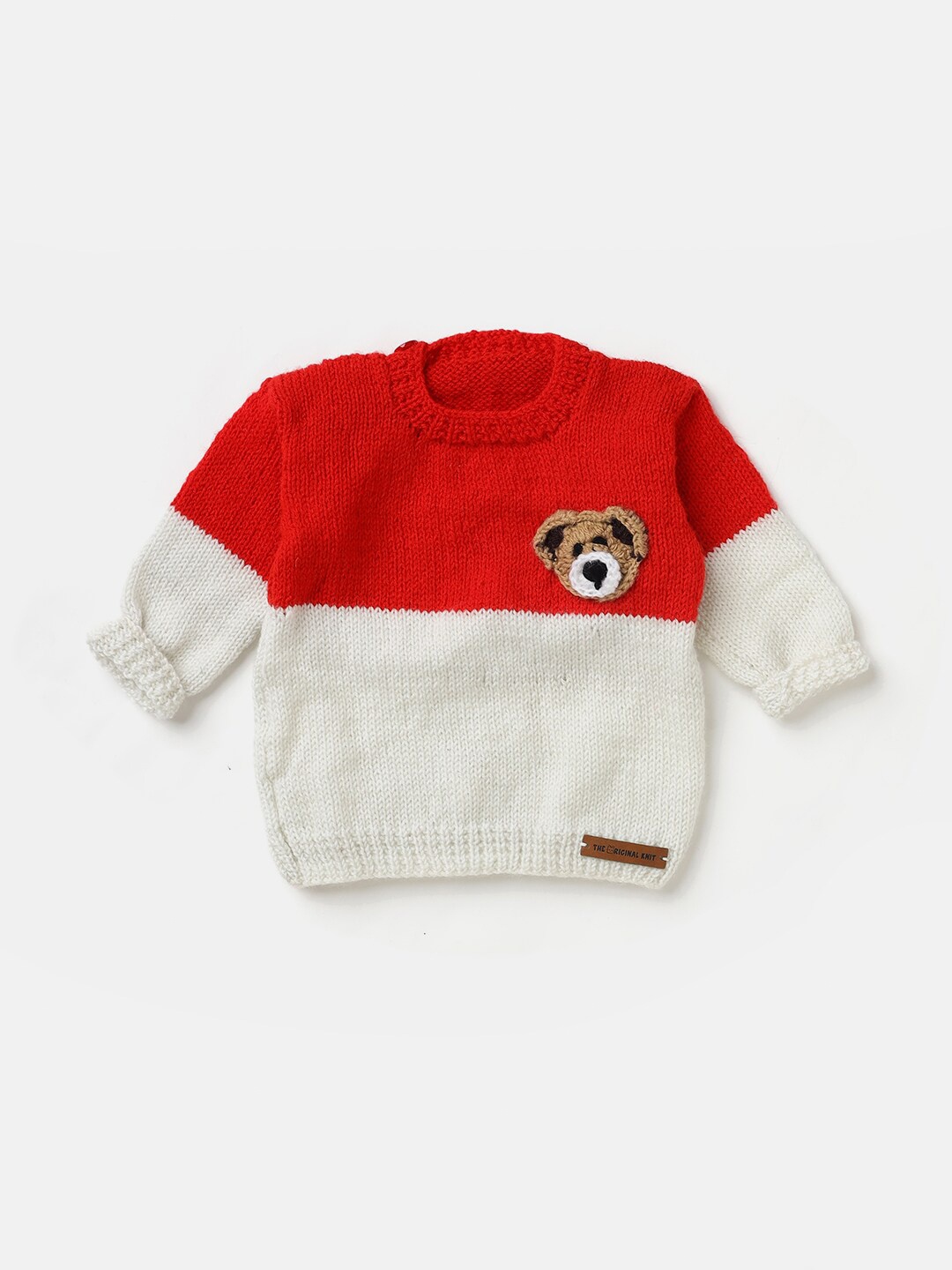 

The Original Knit Infants Colourblocked Pullover, Red