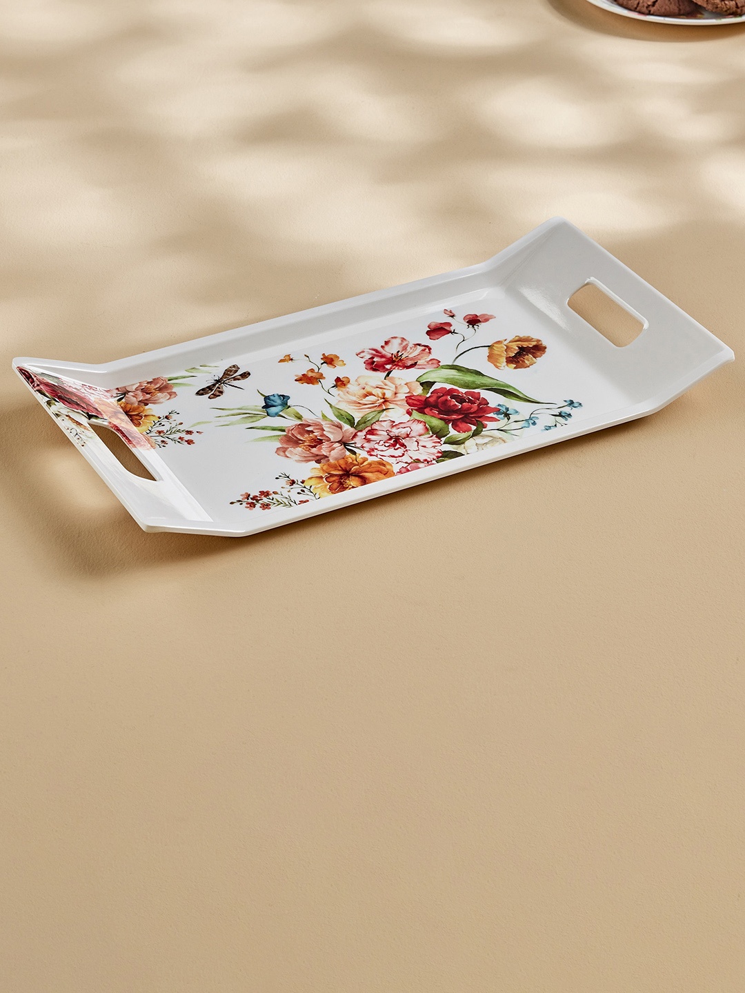 

Home Centre White Meadows Theme Melamine Printed Trendy Tray