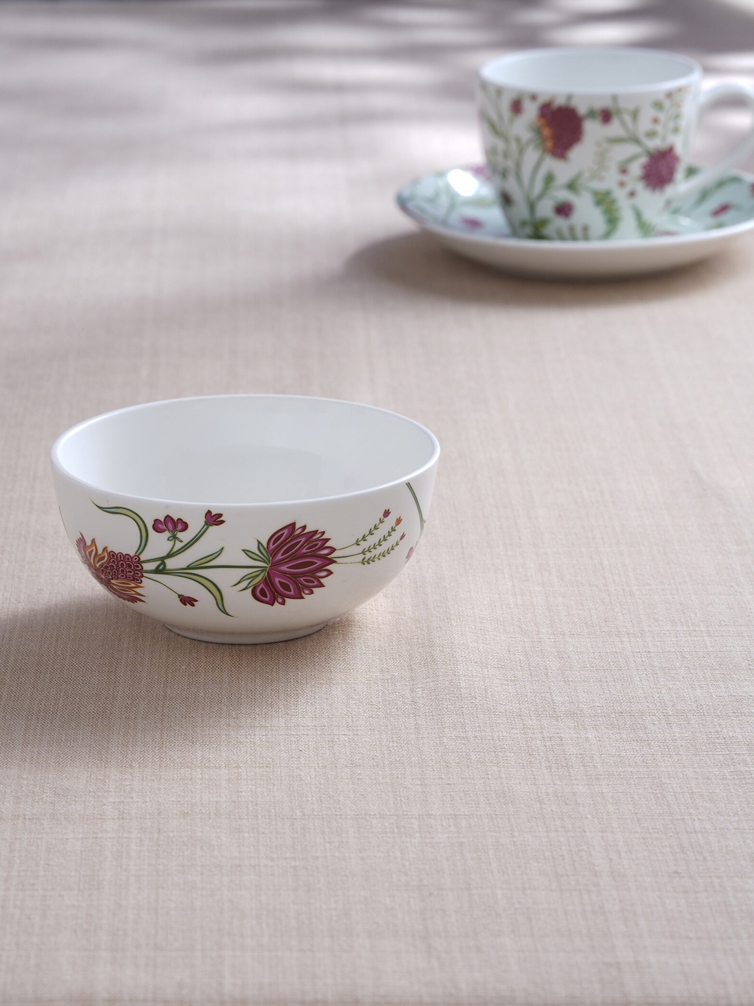 

Home Centre Lucas White & Red Printed Serving Bowl 240ml