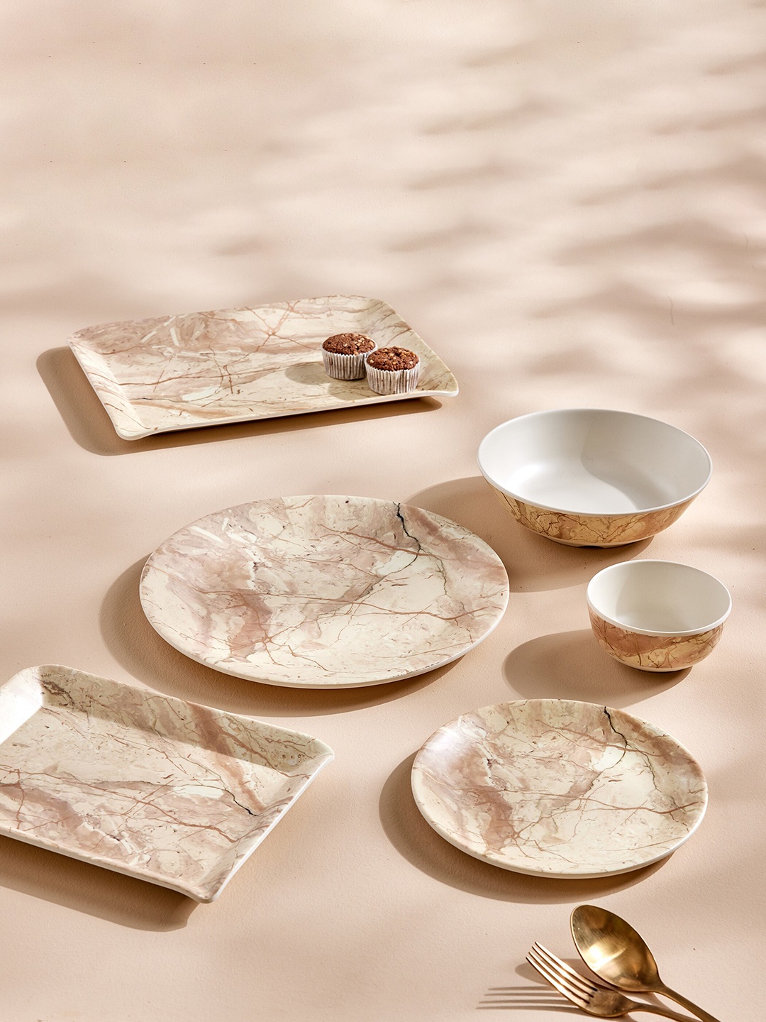 

Home Centre Glen Beige Melamine Printed Serving Bowl - 850ml