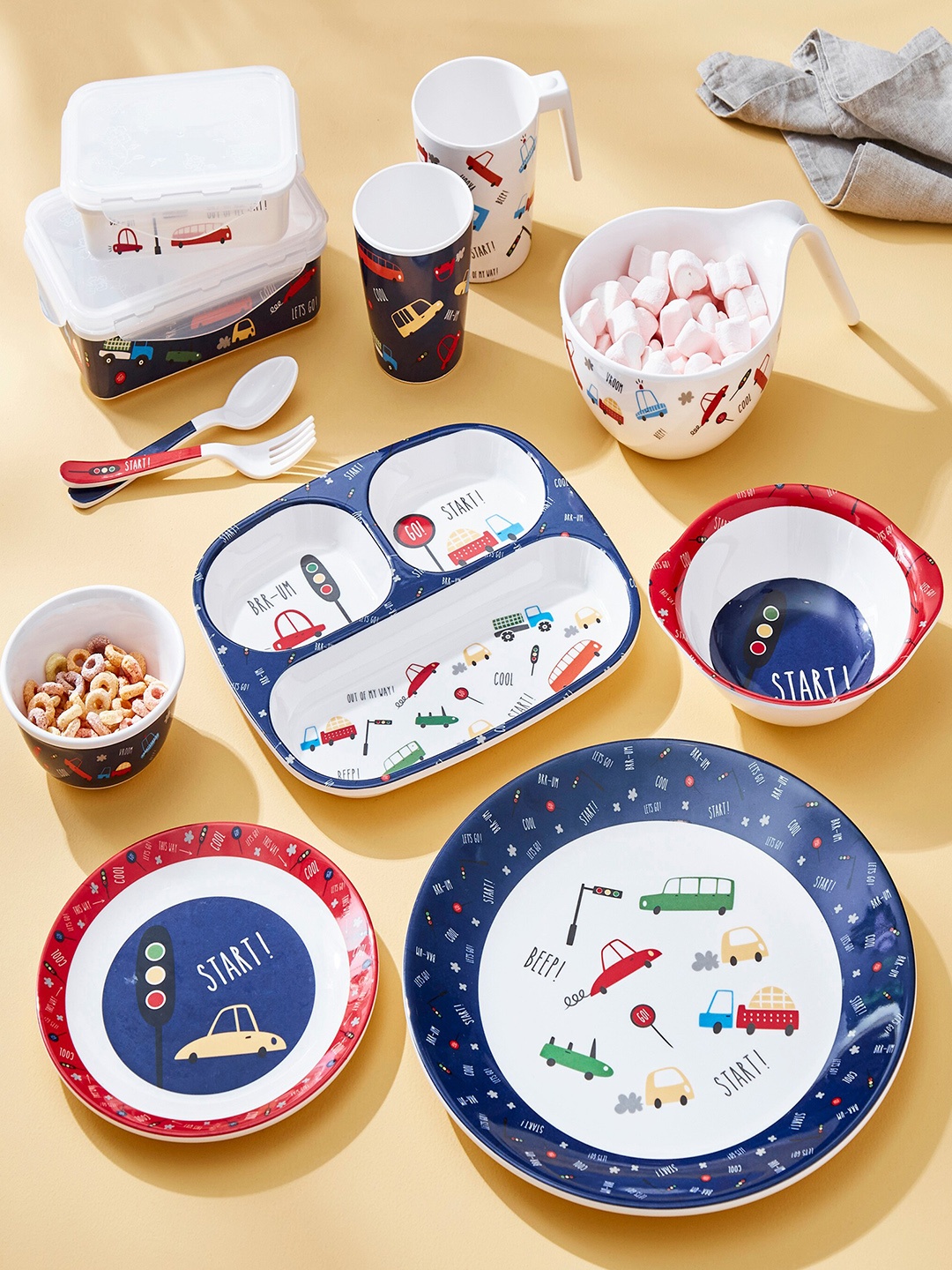 

Home Centre Glee White & Red Melamine Printed Noodle Bowl - 650ml