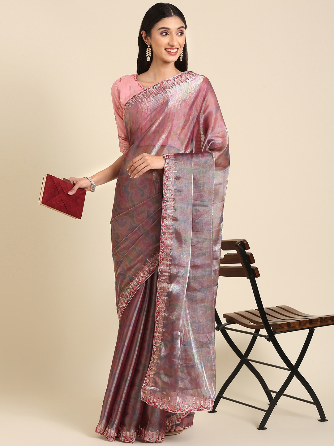 

Anouk Abstract Embroidered Saree, Multi
