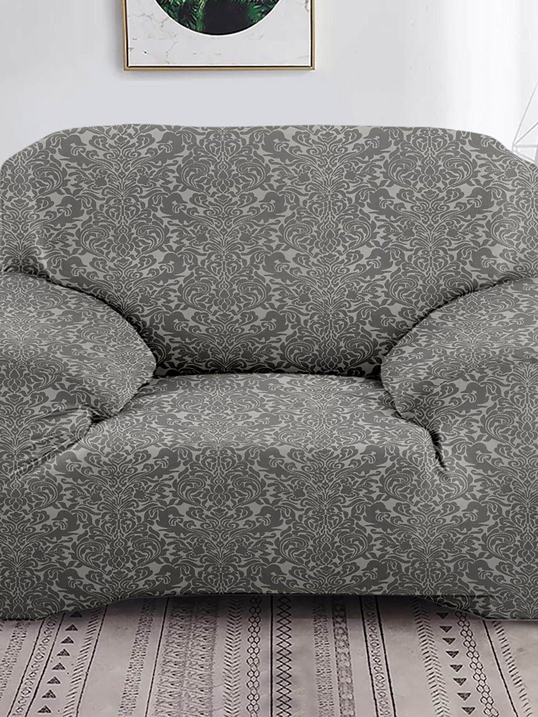 

Home Centre Morgan Damask Grey Printed 1-Seater Sofa Cover With Arms