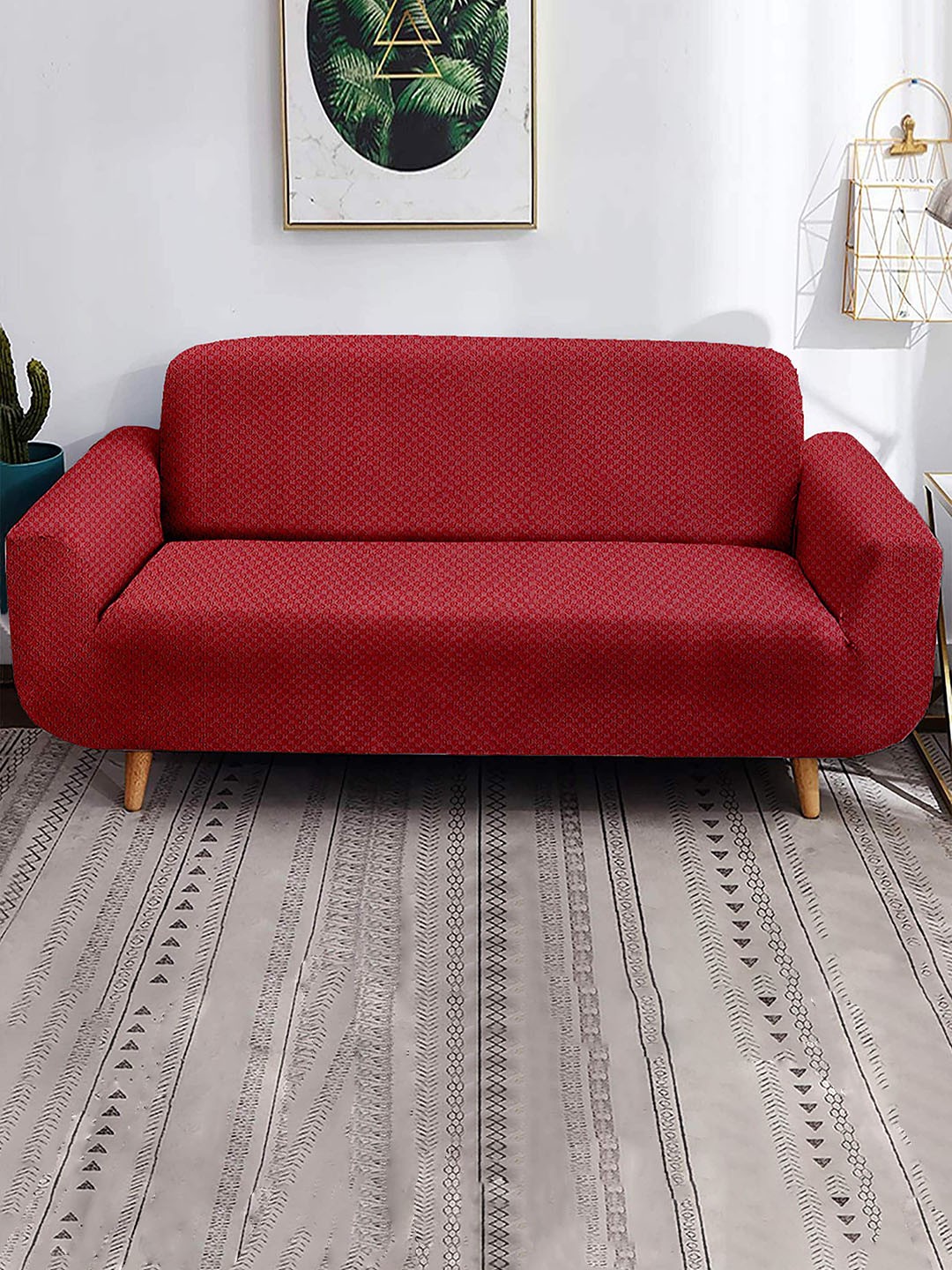 

Home Centre Morgan Maroon Printed Jacquard 2 Seater Sofa Cover