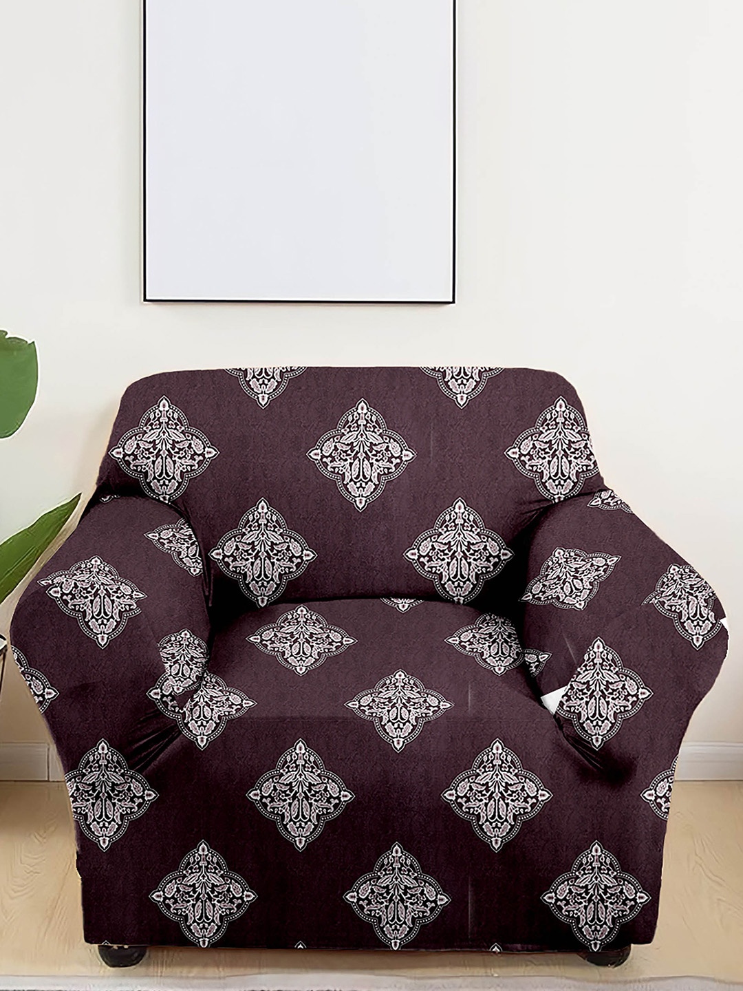 

Home Centre Morgan Brown & White Printed 1-Seater Sofa Cover With Arms