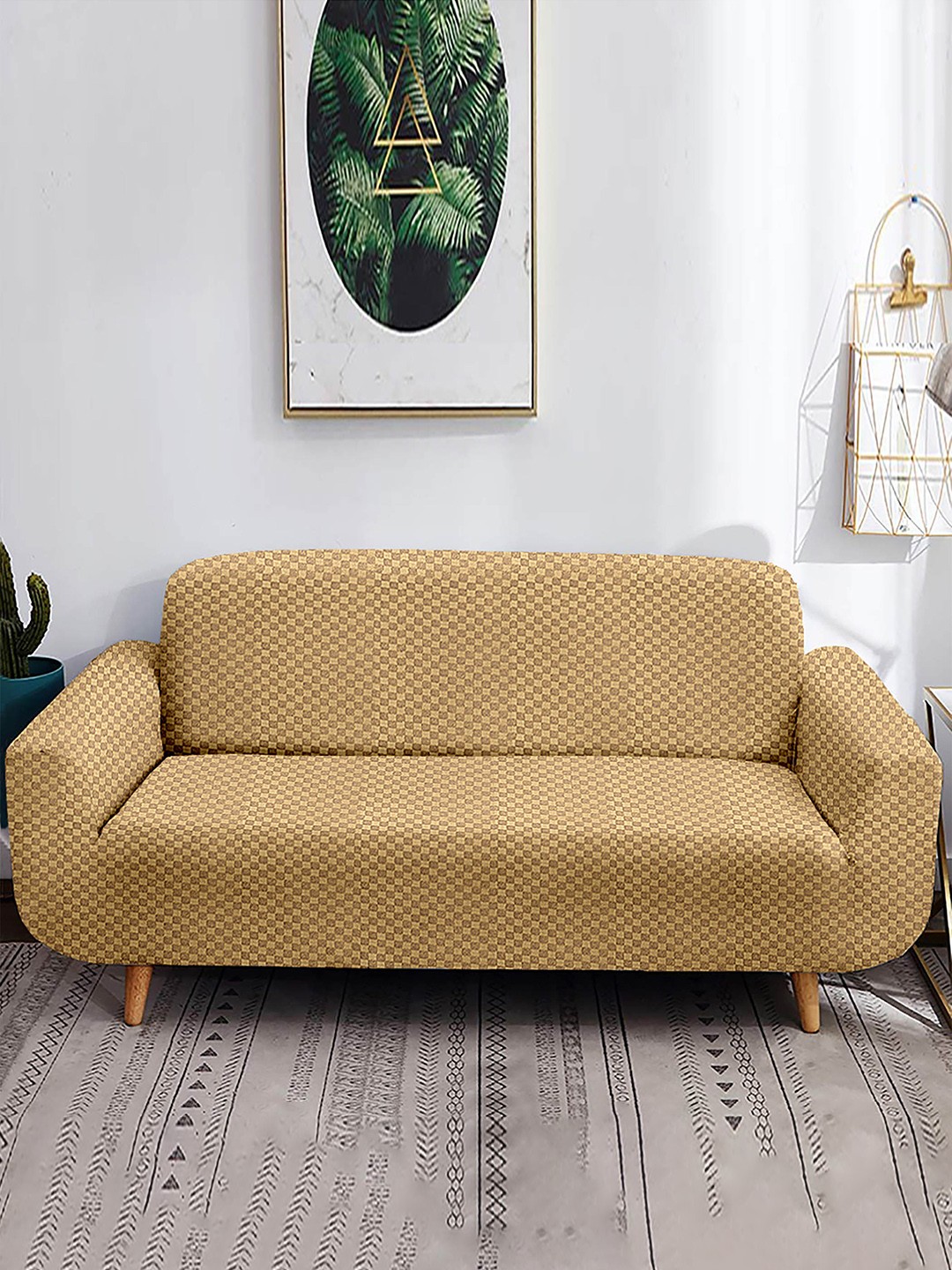 

Home Centre Morgan Beige Checked 2 Seater Sofa Cover