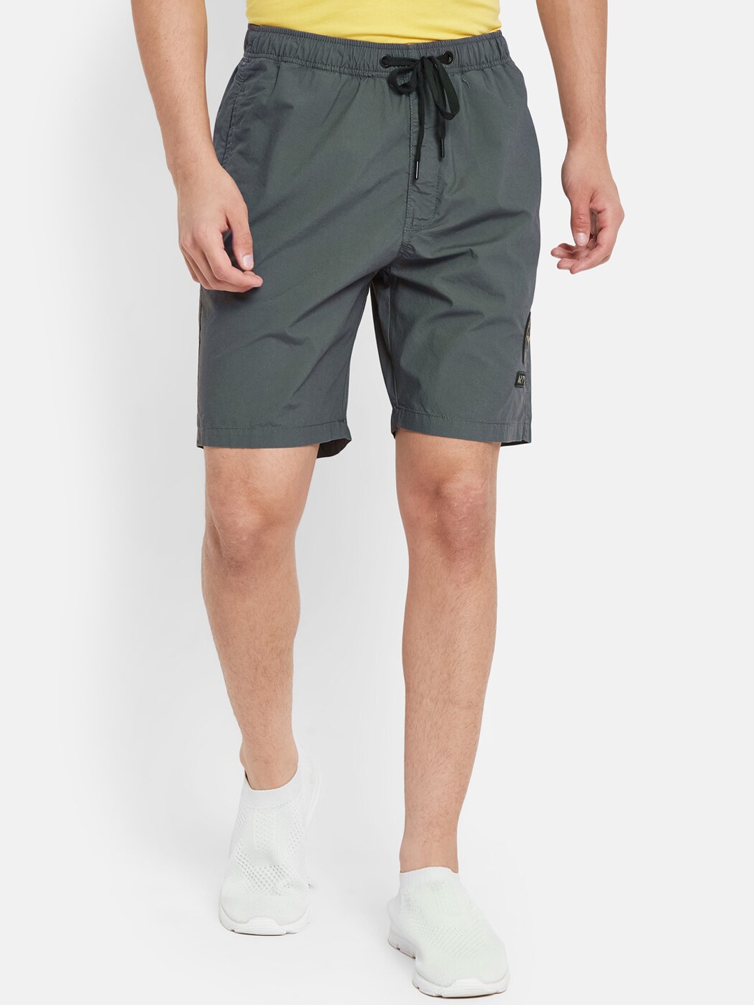 

Octave Men Mid-Rise Cotton Shorts, Grey