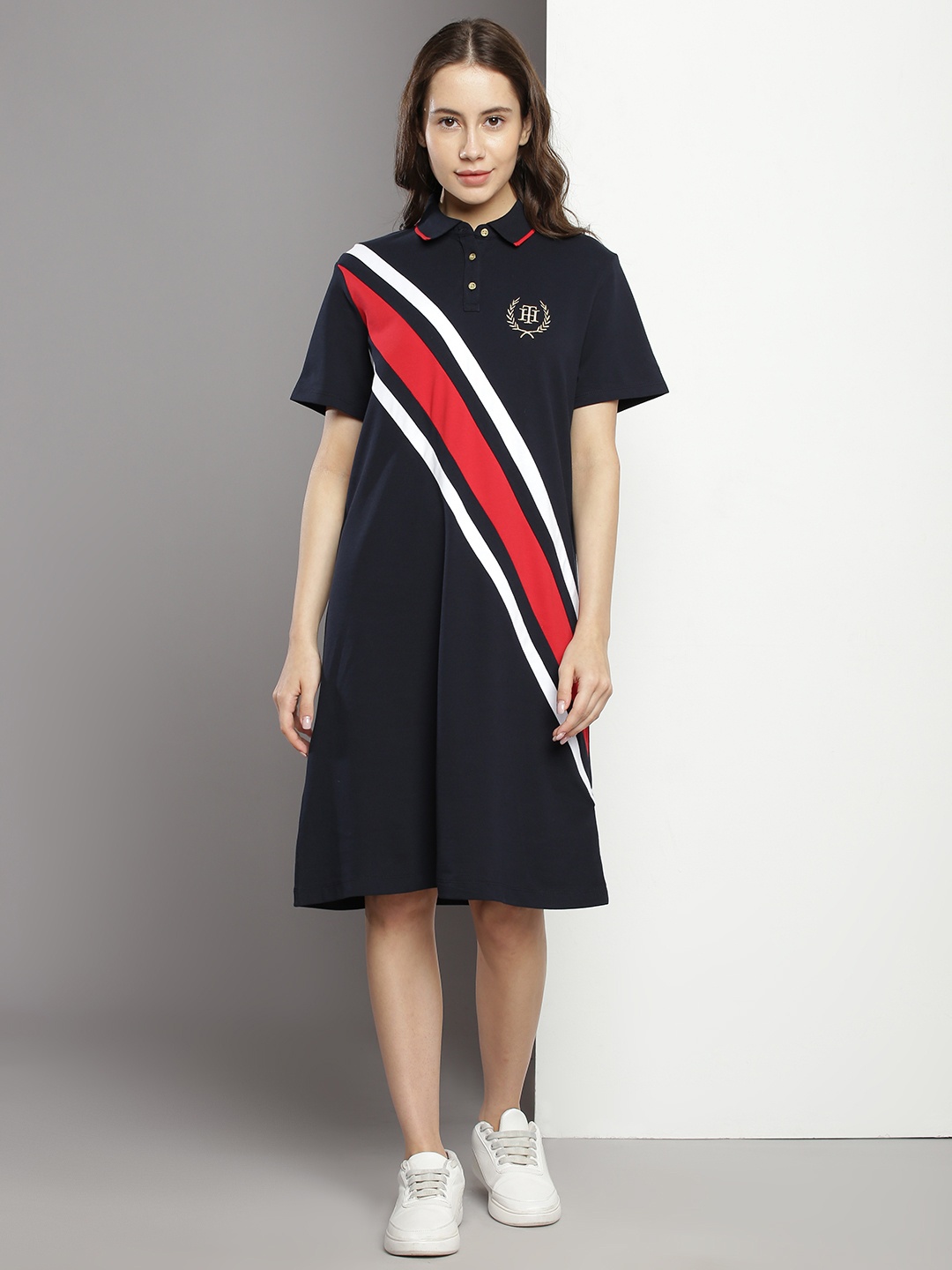 

Tommy Hilfiger Striped Printed T-shirt Dress, Navy blue