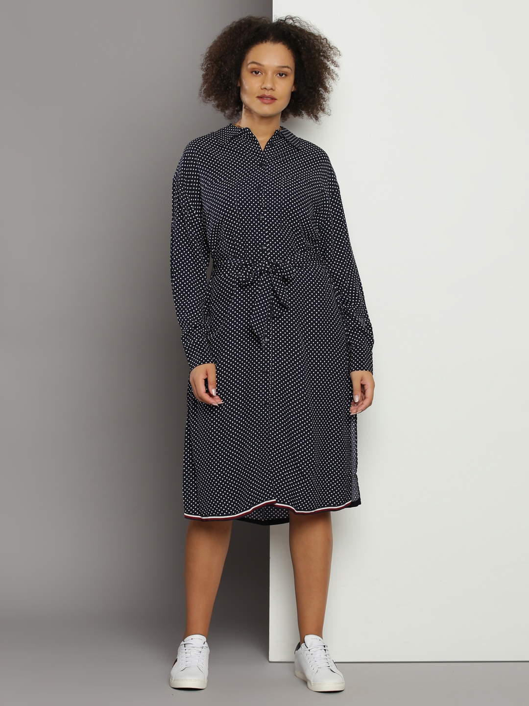 

Tommy Hilfiger Polka Dot Print Shirt Dress, Navy blue