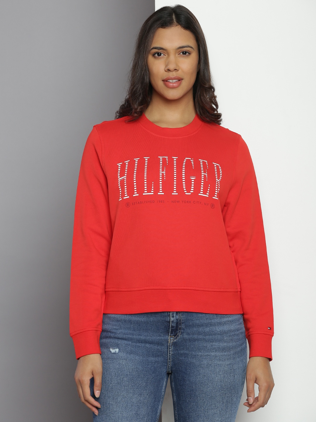 

Tommy Hilfiger Pure Cotton Printed Sweatshirt, Red