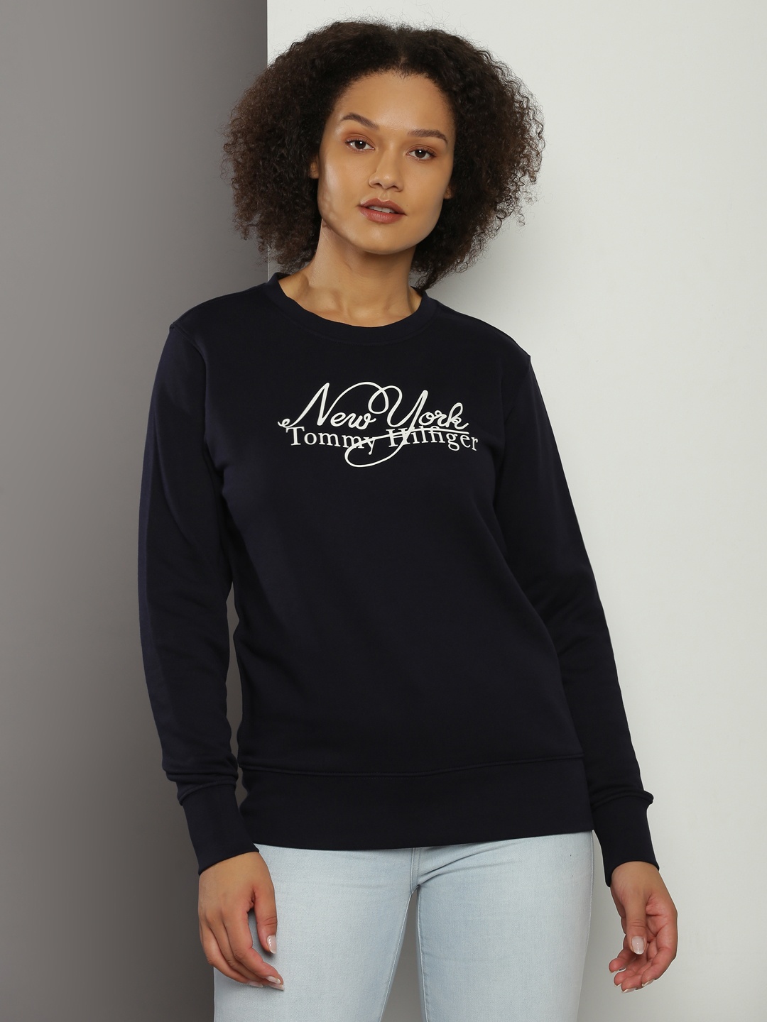 

Tommy Hilfiger Printed Pure Cotton Sweatshirt, Navy blue