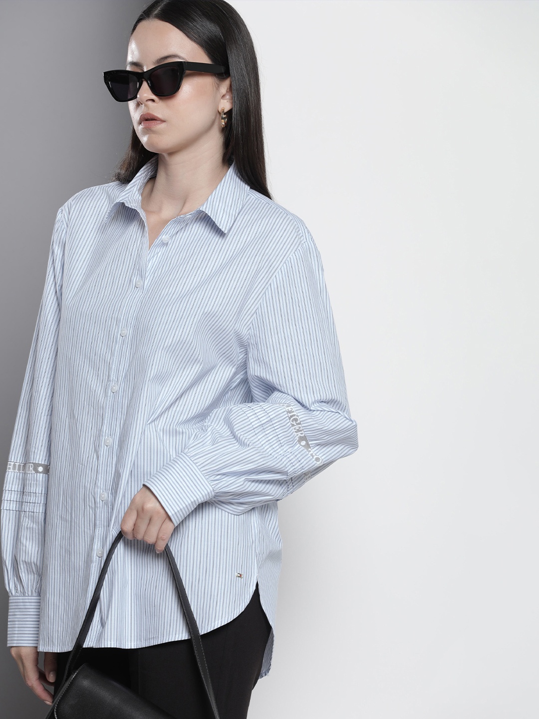 

Tommy Hilfiger Pure Cotton Striped Casual Shirt, Blue