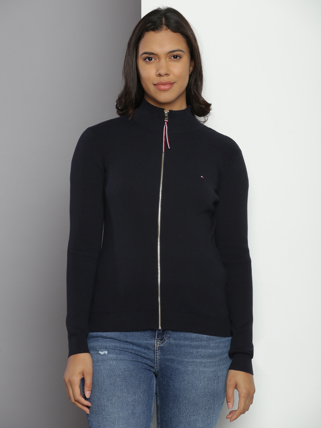 

Tommy Hilfiger Solid Mock-Collar Cardigan Sweater, Navy blue