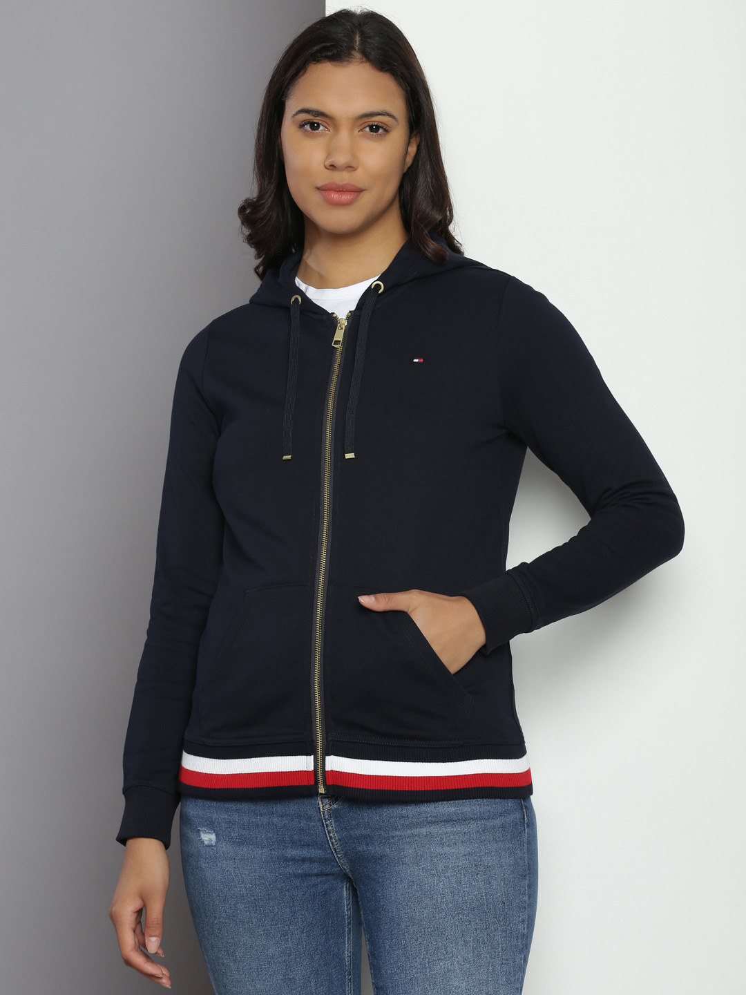 

Tommy Hilfiger Pure Cotton Hooded Sweatshirt, Navy blue