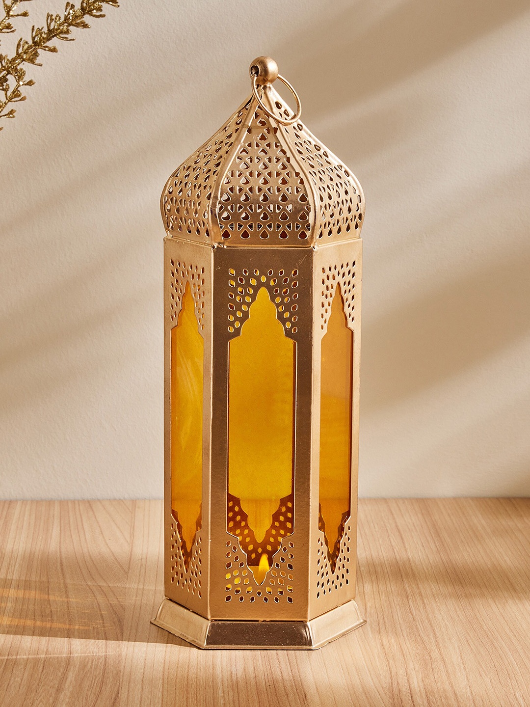 

Home Centre Pacific-Salsa Iron Hanging Lantern, Gold