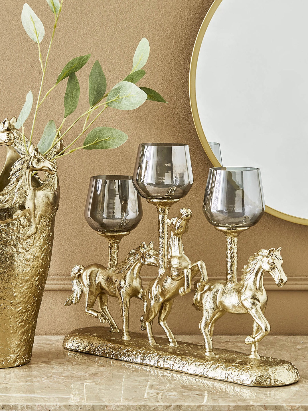 

Home Centre Horse Multi-Votive Holder, Gold